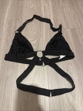 I heart raves Black Strappy Triangle Bralette